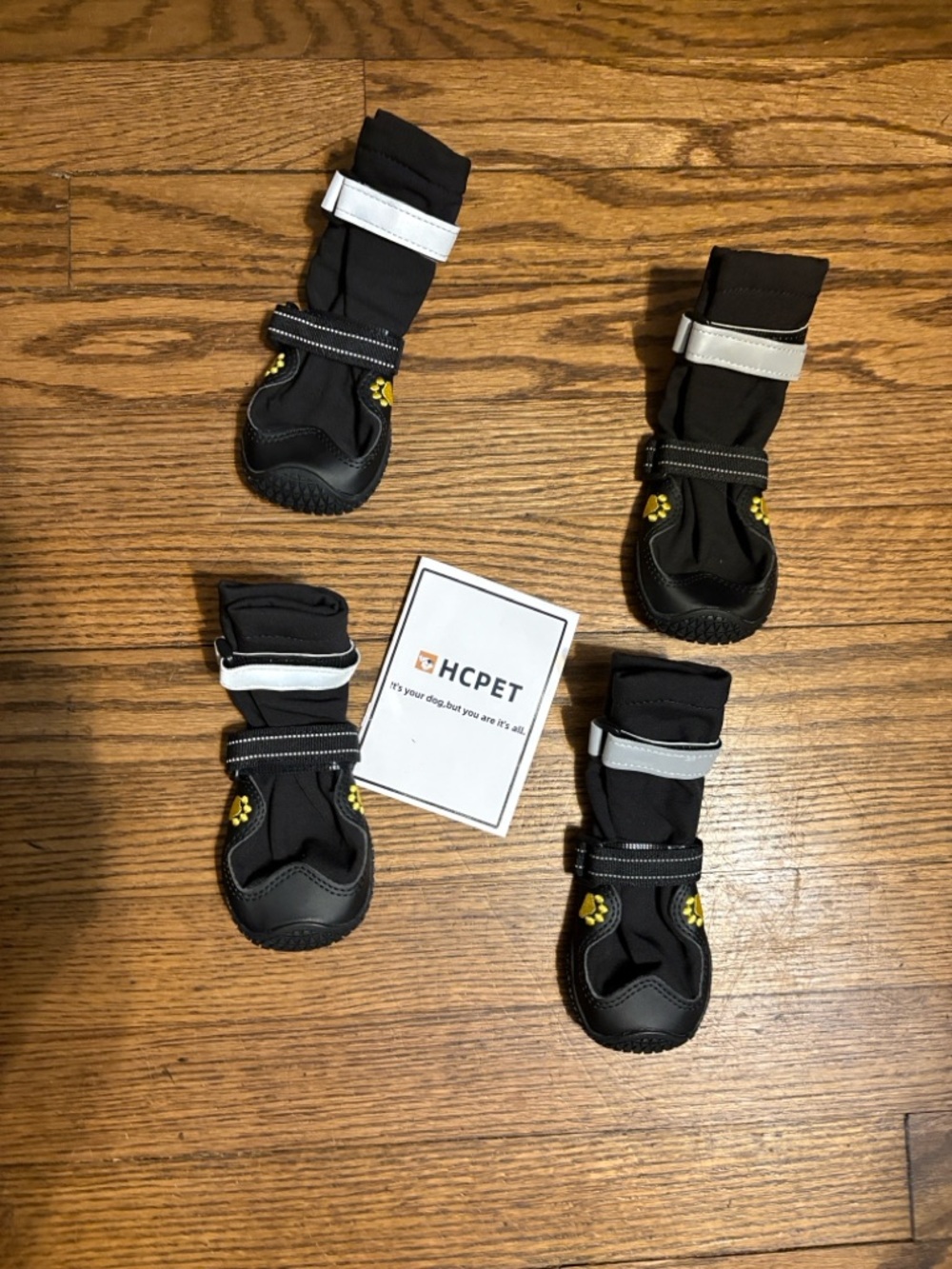 Dog Boots HCPET Black Reflective - Set of 4